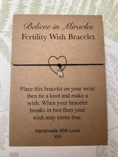 Fertility Wish Bracelet/ Feet/Miracles family Present/gift/ Sentiment/ Black