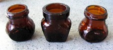 3 AMBER/BROWN VINTAGE GLASS