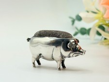 PIG Pin Cushion, Antique Sterling Silver Hallmarked 1907, Sydney & Co Birmingham