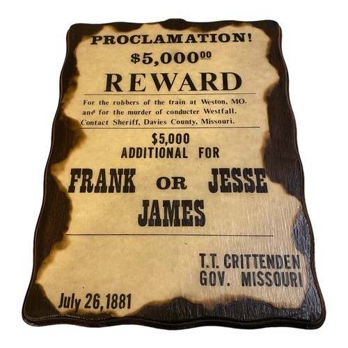 Vintage wood frank jesse james - wood,