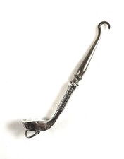 ANTIQUE SILVER CHATELAINE GLOVE HOOK IN GOLF CLUB FORM / BIRMINGHAM 1906 R105/1