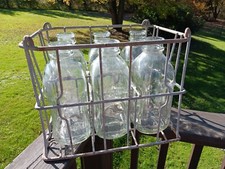 Vintage Wire Metal Milk Crate