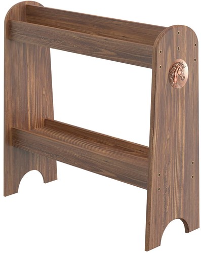 Burnt pine wood horse - wood, saddle