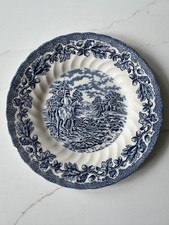 Royal Wessex Blue & White Side Plate – Equestrian Hunting – 20 cm - Chip on edge