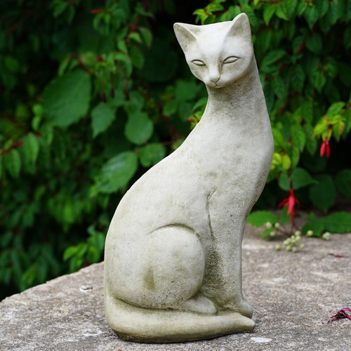 Siamese cat stone statue - a, |