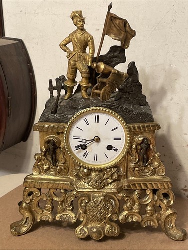 Antique french statue clock - antique,