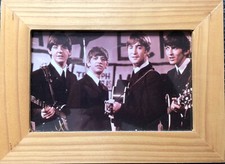 The Beatles Group Band Shot photo image in wood Pine Frame 18cm x 13cm
