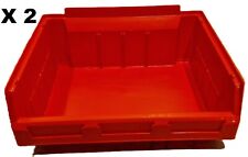 2 X Plastic Supra Parts Bin RED SB5 Storage Boxes Workshop Garage Picking Bin