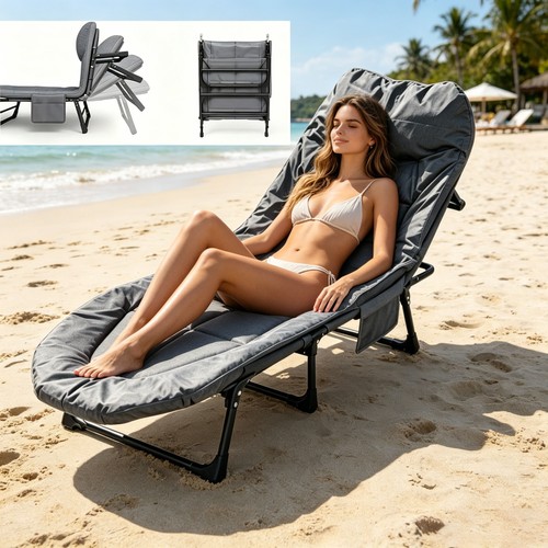 Folding sun lounger recliner - lounger,