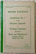 BR LMR Supplement No 1 to Sectional Appendix Southern Section November 1970