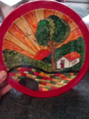 Ceramic plate made woods of - plate,