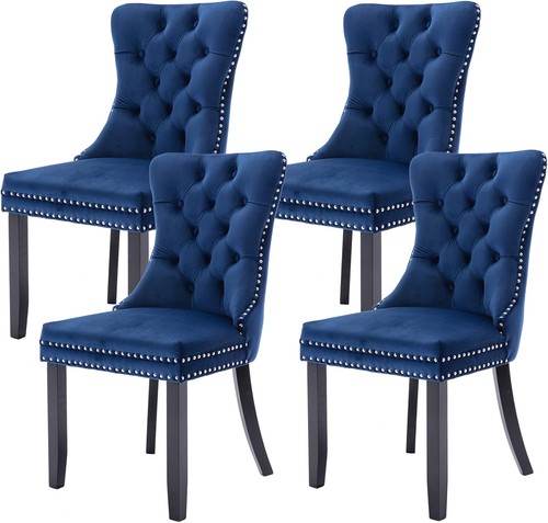 Blue dining chairs - set, of
