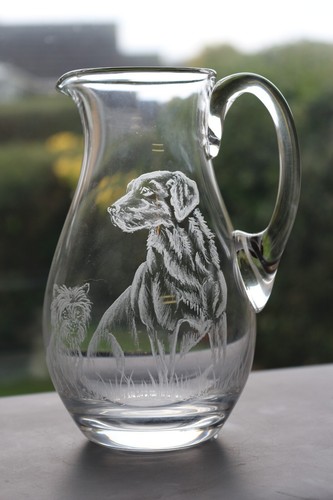 Etched pint glass jug - 1,