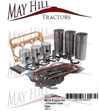 Engine Overhaul Kit for Massey Ferguson 35 Tractor (A3.152 3cyl) Chrome Liner