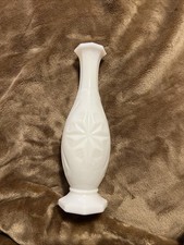 VASE MILK GLASS STAR DESIGN