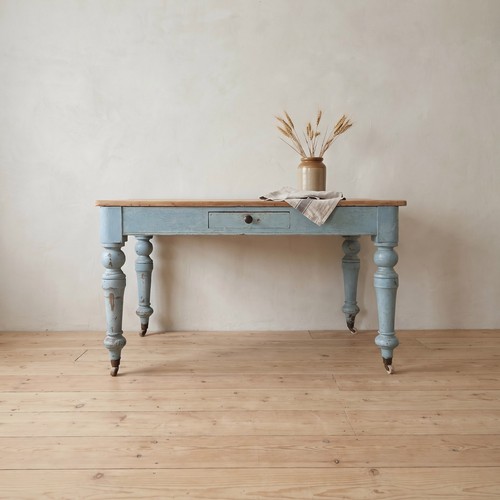 Victorian pine farmhouse table - pine,