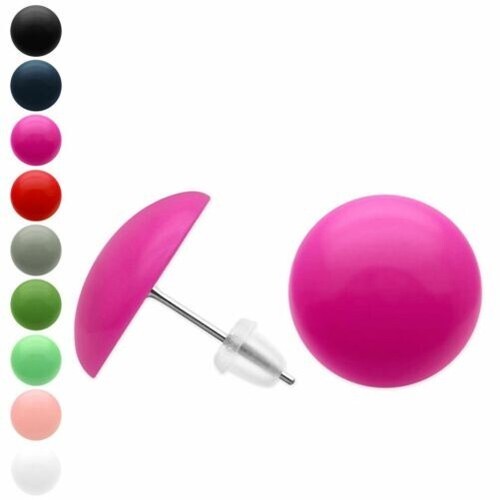 Pair round stud earrings - round,