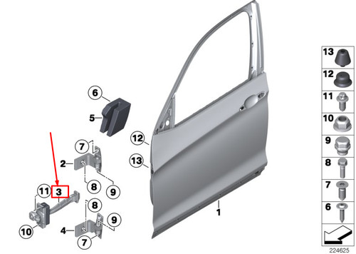 Bmw f26 front door - front, brake
