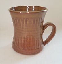 Vtg Tregurnow Pottery Cornwall cup mug brown waisted shape 6oz 180ml H3¼in 8.4cm