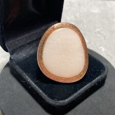 LOLA ROSE Pink Quartz Costume Ring Size N Copper Tone Statement Kitsch Retro