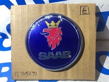 SAAB 9-3 93 Rear Boot Emblem Badge BLUE / Red Griffin Head 12785871 12844161
