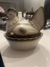 Vintage White Brown Egg