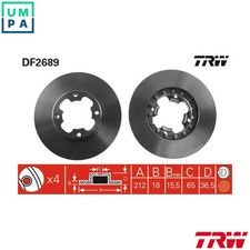 2x BRAKE DISC DF2689 FOR SUBARU SUMO/Van/Bus JUSTY/� LIBERO VANILLE 1.0L 3cyl