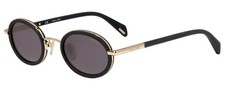 Police SPLA21 Women's Oval Designer Sunglasses Black Glitter Gold/Dark Grey 47mm
