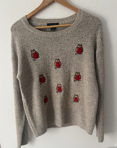 Christmas robin owl jumper - robin,