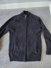 Mens Navy Zip Up Cardigan SIZE L