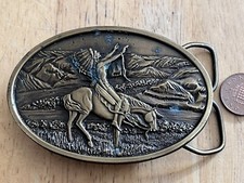 Siskiyou Arroyo Grande Bergamot Buckle P-60A Indian Chief buckle 1977 ~90x65mm