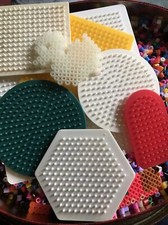 Hama Beads Job Lot Of Various Colours And stencils And Flat Boards