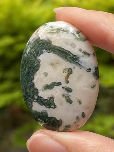 Moss agate cabochon - agate,