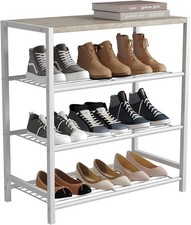 4-Tier Shoe Rack Metal Shoe Storage Organizer Shoe Shelf AUCTION