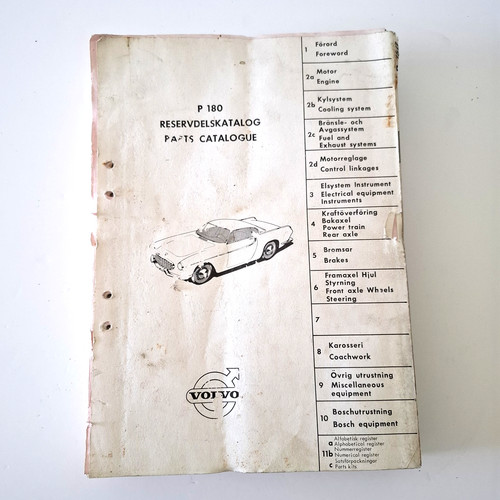 Volvo p180 parts catalogue - p180,