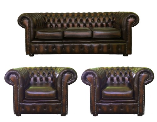 Genuine leather chesterfield - genuine,