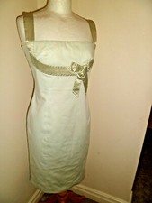 STUNNING TARA JARMON Rebecca Pale Green Dress 100% Cotton UK 12/40 Worn Once