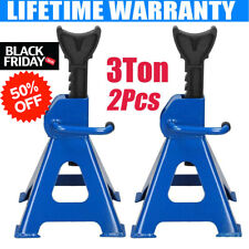 2Pcs Axle Stands Floor Jack Heavy Duty Lifting 3 Ton Capacity Stand Car Caravan