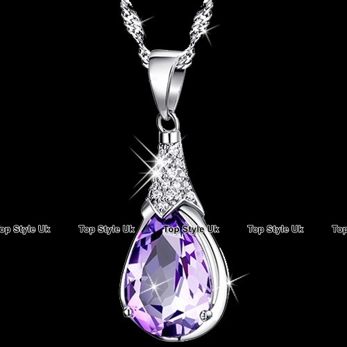 Silver necklace purple - silver,