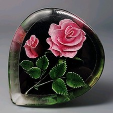 Vtg Lucite Pink Rose Brooch