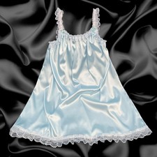 Baby Blue Satin Sissy Ruffle