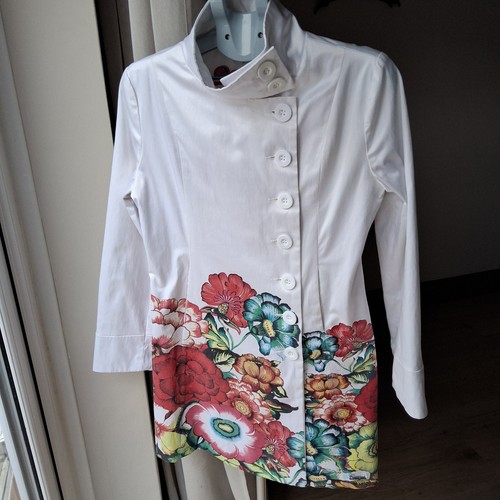 Desigual floral coat ice - desigual,
