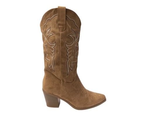 Women embroidered faux suede - faux,