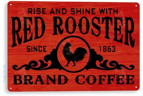 Tin sign red - tin,