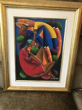 CASIMIR HAITIAN PEOPLE ORIGINAL OIL ON CANVAS PAINTING Signed