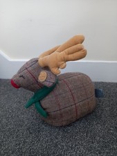 Reindeer Door Stop Fred & Ginger Check Material