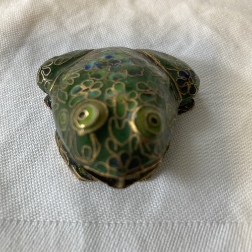 Vintage cloisonné frog - cloisonné,