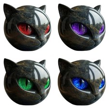 Decorative Black Cat Stone Figurine Resin Cat Head Healing Stone Resin Ornaments