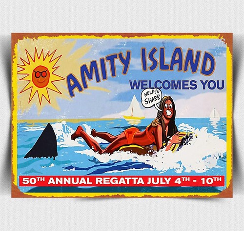 Jaws amity island - jaws, vandalised