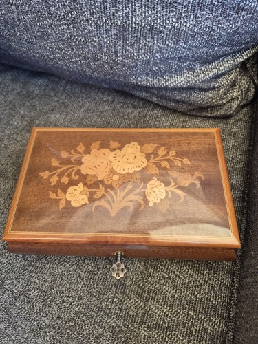 Vintage inlaid wooden music - vintage,